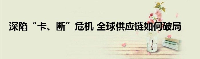 深陷“卡、斷”危機 全球供應(yīng)鏈如何破局