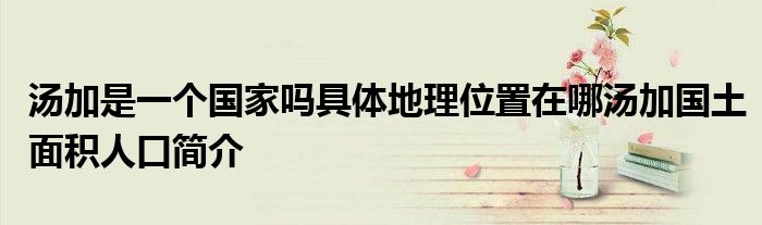 湯加是一個國家嗎具體地理位置在哪湯加國土面積人口簡介