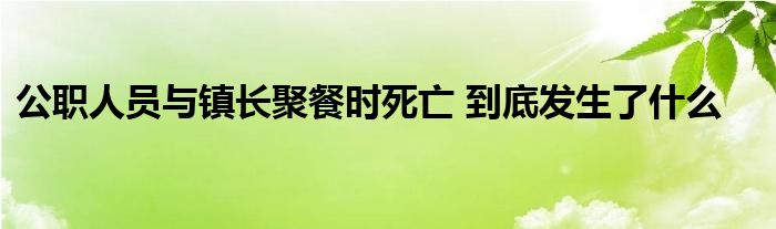 公職人員與鎮(zhèn)長(zhǎng)聚餐時(shí)死亡 到底發(fā)生了什么