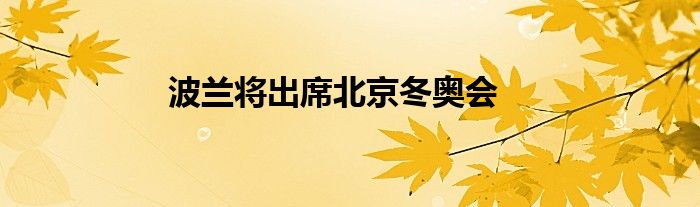 波蘭將出席北京冬奧會(huì)