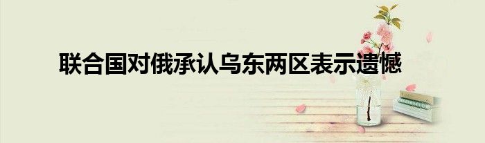 聯(lián)合國對俄承認(rèn)烏東兩區(qū)表示遺憾