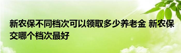 新農保不同檔次可以領取多少養(yǎng)老金 新農保交哪個檔次最好