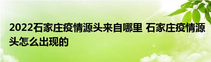 2022石家莊疫情源頭來(lái)自哪里 石家莊疫情源頭怎么出現(xiàn)的