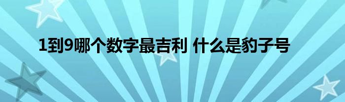 1到9哪個(gè)數(shù)字最吉利 什么是豹子號(hào)