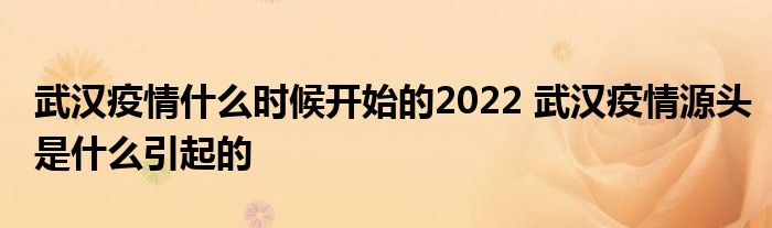 武漢疫情什么時(shí)候開始的2022 武漢疫情源頭是什么引起的