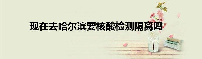 現(xiàn)在去哈爾濱要核酸檢測隔離嗎