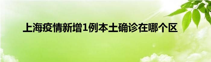 上海疫情新增1例本土確診在哪個區(qū)