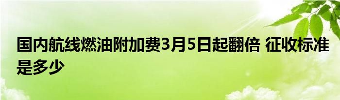 國(guó)內(nèi)航線燃油附加費(fèi)3月5日起翻倍 征收標(biāo)準(zhǔn)是多少