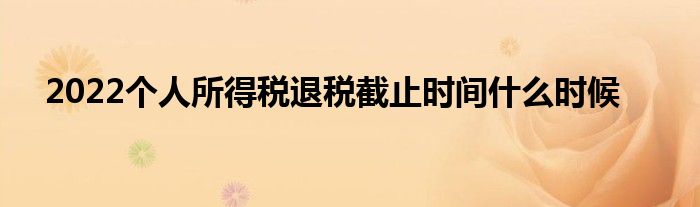 2022個人所得稅退稅截止時間什么時候