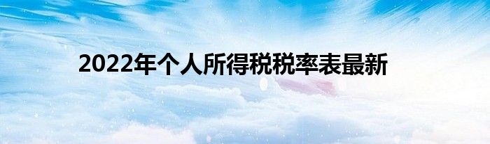 2022年個(gè)人所得稅稅率表最新
