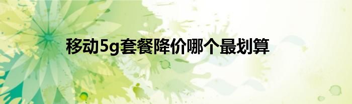移動(dòng)5g套餐降價(jià)哪個(gè)最劃算