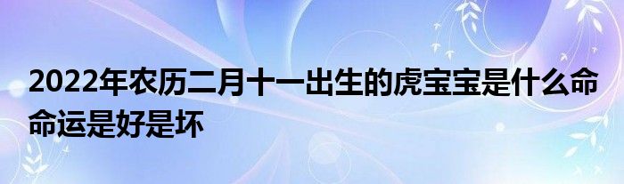 2022年農(nóng)歷二月十一出生的虎寶寶是什么命 命運(yùn)是好是壞