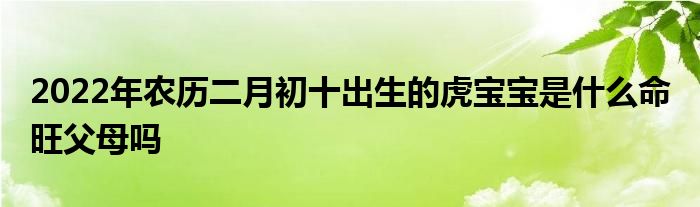 2022年農(nóng)歷二月初十出生的虎寶寶是什么命 旺父母嗎