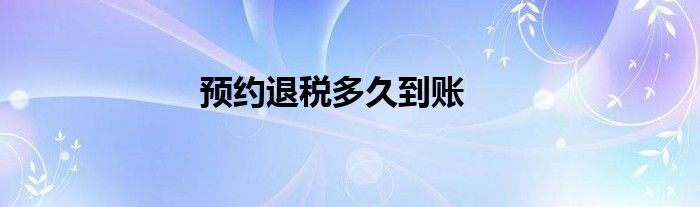 預(yù)約退稅多久到賬