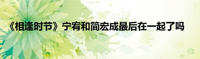 《相逢時(shí)節(jié)》寧宥和簡(jiǎn)宏成最后在一起了嗎