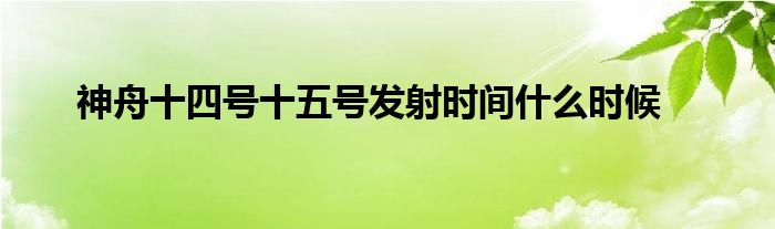神舟十四號(hào)十五號(hào)發(fā)射時(shí)間什么時(shí)候