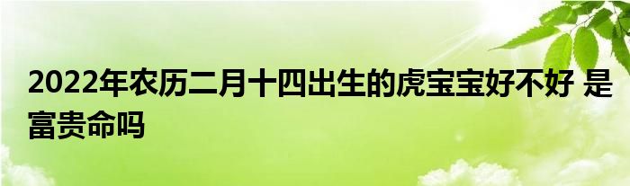 2022年農(nóng)歷二月十四出生的虎寶寶好不好 是富貴命嗎