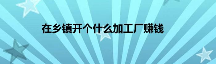 在鄉(xiāng)鎮(zhèn)開(kāi)個(gè)什么加工廠賺錢