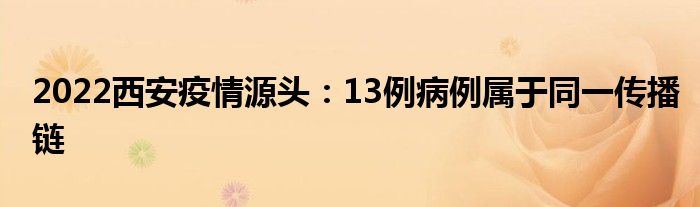 2022西安疫情源頭：13例病例屬于同一傳播鏈