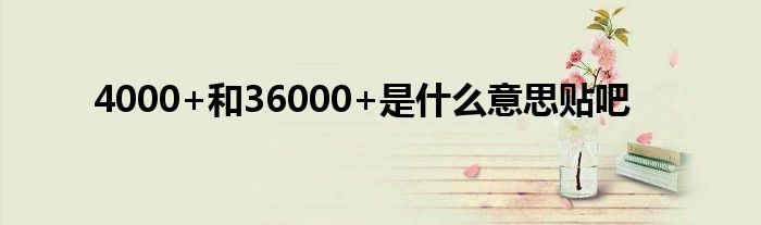 4000+和36000+是什么意思貼吧