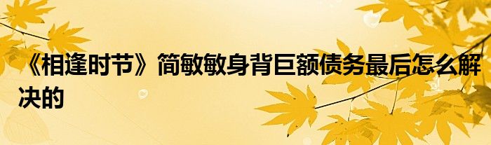 《相逢時節(jié)》簡敏敏身背巨額債務(wù)最后怎么解決的