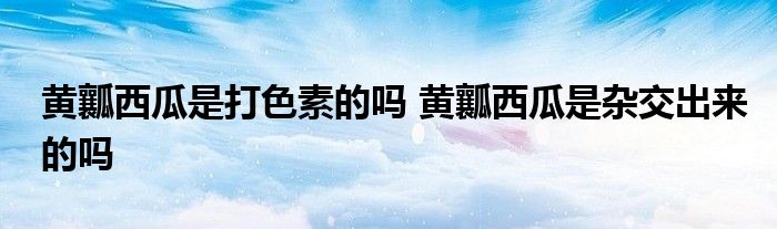 黃瓤西瓜是打色素的嗎 黃瓤西瓜是雜交出來的嗎