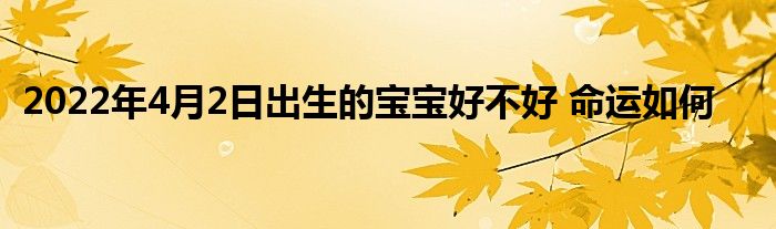 2022年4月2日出生的寶寶好不好 命運(yùn)如何