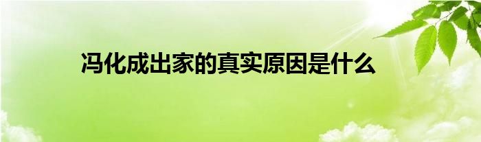 馮化成出家的真實(shí)原因是什么
