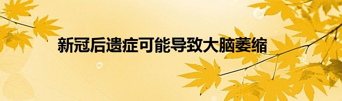 新冠后遺癥可能導致大腦萎縮
