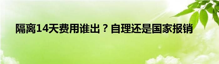 隔離14天費用誰出？自理還是國家報銷
