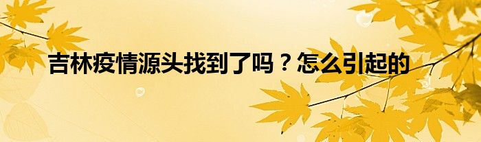 吉林疫情源頭找到了嗎？怎么引起的
