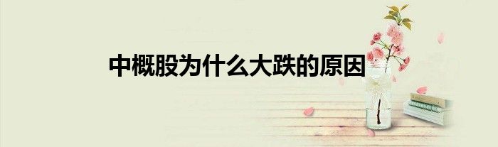 中概股為什么大跌的原因