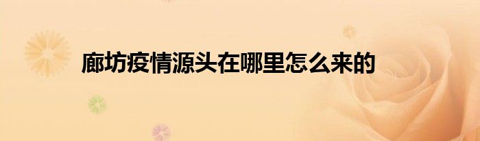 廊坊疫情源頭在哪里怎么來的