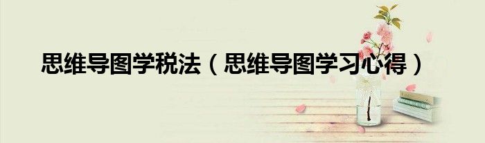 思維導(dǎo)圖學(xué)稅法（思維導(dǎo)圖學(xué)習(xí)心得）