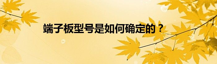 端子板型號(hào)是如何確定的？