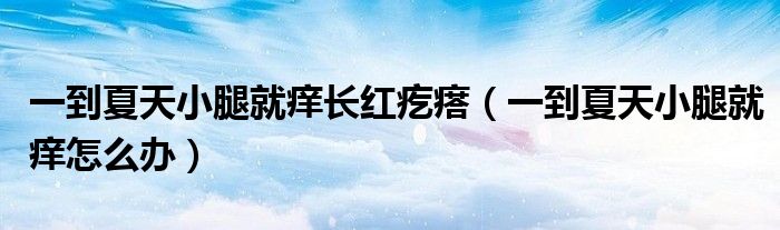 一到夏天小腿就癢長(zhǎng)紅疙瘩（一到夏天小腿就癢怎么辦）
