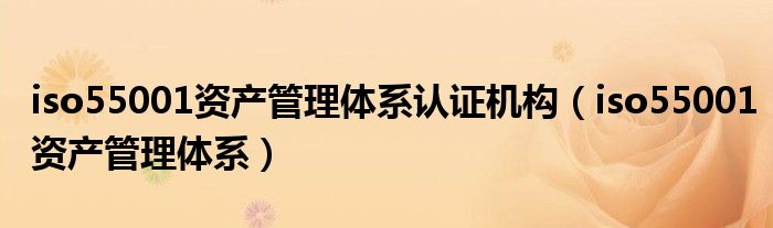 iso55001資產(chǎn)管理體系認(rèn)證機(jī)構(gòu)(iso55001資產(chǎn)管理體系)