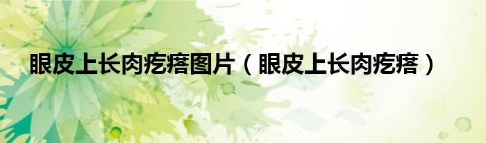 眼皮上長肉疙瘩圖片（眼皮上長肉疙瘩）
