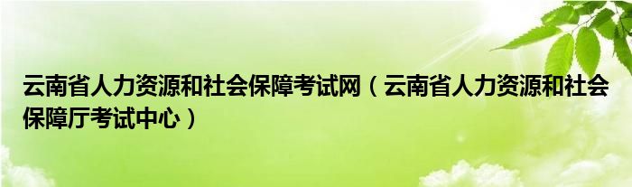 云南省人力資源和社會(huì)保障考試網(wǎng)（云南省人力資源和社會(huì)保障廳考試中心）