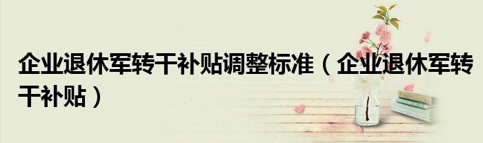 企業(yè)退休軍轉干補貼調整標準（企業(yè)退休軍轉干補貼）