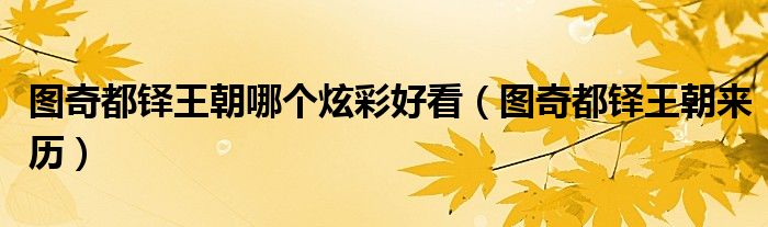 圖奇都鐸王朝哪個炫彩好看（圖奇都鐸王朝來歷）