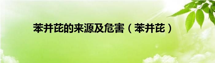 苯并芘的來(lái)源及危害（苯并芘）