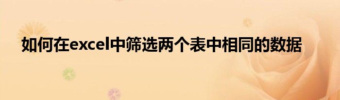 如何在excel中篩選兩個表中相同的數(shù)據(jù)