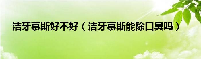 潔牙慕斯好不好(潔牙慕斯能除口臭嗎)