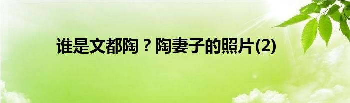 誰是文都陶？陶妻子的照片(2)