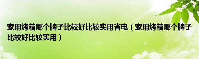 家用烤箱哪個牌子比較好比較實用省電（家用烤箱哪個牌子比較好比較實用）