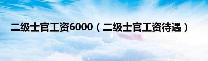 二級(jí)士官工資6000（二級(jí)士官工資待遇）