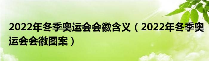 2022年冬季奧運會會徽含義（2022年冬季奧運會會徽圖案）