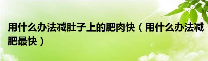 用什么辦法減肚子上的肥肉快（用什么辦法減肥最快）