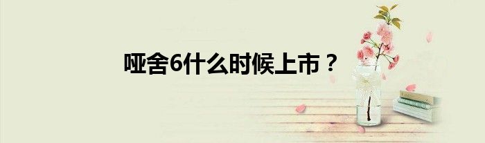 啞舍6什么時(shí)候上市？
